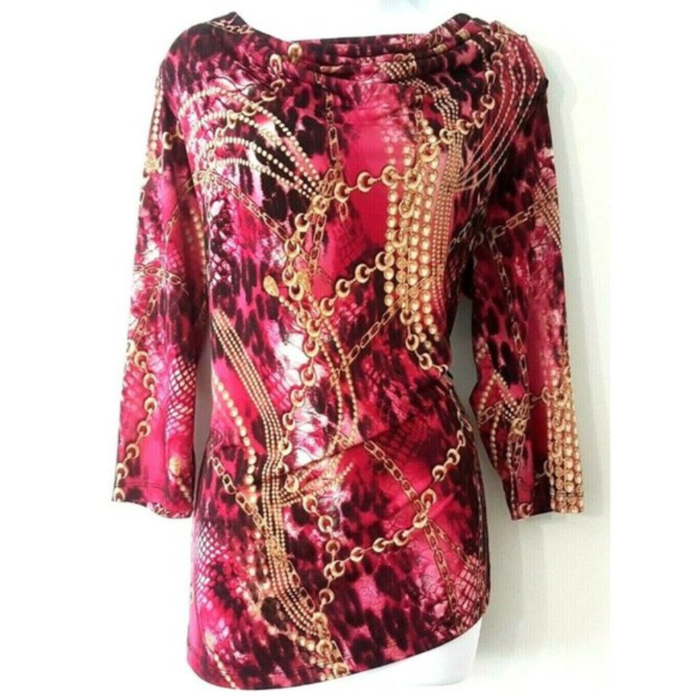 New George Simton Says Tunic Print Blouse Top